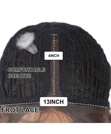 SOKU 20 Inch Afro Curly Lace Front Wig | Kinky Straight with Curly Ends | HD Transparent Swiss Lace | Fluffy Bouncy Hair | Heat Friendly Synthetic Wig in Dark Brown - Perfect for Black Women - Buy Online on GoSupps.com