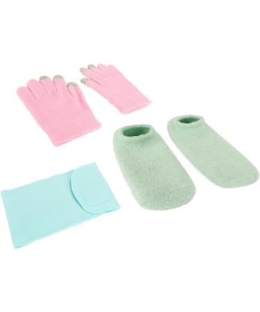 Qukaim Moisturizing Gel Socks Set Touch Screen Spa Moisturizing Gloves Socks Set Reusable Repair Treatment Exfoliating SPA Neck Wrap Mask - Buy Online on GoSupps.com