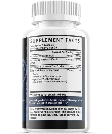 RingHush Tinnitus Supplement Capsules for Hearing Support (2 Pack) - Reduce Ear Ringing & Loss - Buy Online on GoSupps.com