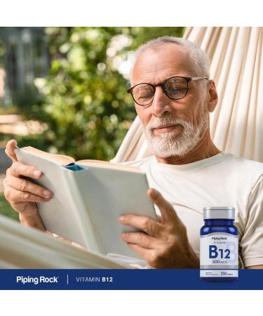 Piping Rock Vitamin B12 | 500 mcg | 250 Tablets | Supplement for Women and Men | as Cyanocobalamin | Vegetarian Non-GMO Gluten Free - Buy Online on GoSupps.com