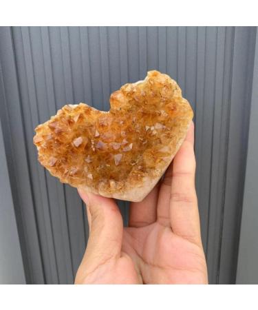 Beautiful Natural Citrine Cluster Crystal Gemstone Heart Reiki Home Decoration Natural Stones and Minerals - Buy Online on GoSupps.com