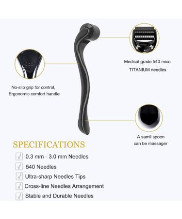 Derma Roller 540 Titanium Microneedle Roller for Face Facial Wrinkles Hair Loss Stretch Marks Hair Regrowth Micro Needles Professional Microneedling Derma Needling Kit with Case (0.25mm) - Buy Online on GoSupps.com