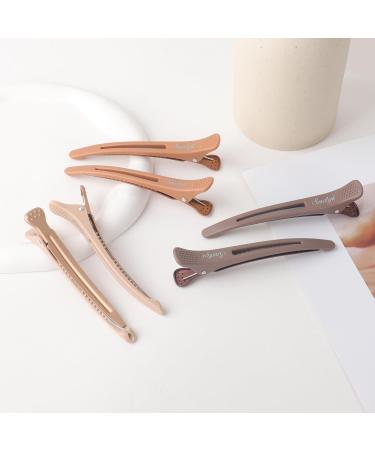 Sndyi Hair Clamps - 6 Non-Slip Hair Clips for Cutting & Styling Ideal for Thick & Thin Hair (2 Apricot & 2 Orange) - Buy Online on GoSupps.com