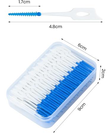 120Pcs Interdental Brushes | Silicone Dental Floss Picks for Oral Care | Dual-use Interdental Floss Sticks | Blue - Buy Online on GoSupps.com