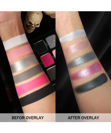 Black Pink Eyeshadow Palette | Matte & Glitter Gothic Makeup | Long Wear Hot Pink Smoky Eye Shadow for Halloween & Sweet Lolita #01 Rose Curse - Buy Online on GoSupps.com