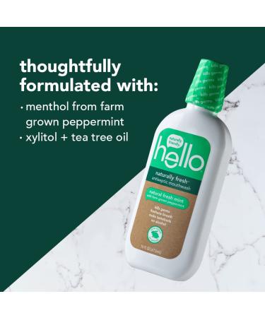 Naturally Fresh Antiseptic Alcohol-Free Mouthwash 16oz (Pack of 3) | Mint & Peppermint | Fluoride-Free, Vegan, SLS-Free, Gluten-Free - Buy Online on GoSupps.com