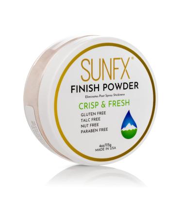 SunFX Post Spray Tan Translucent Finishing Powder | Talc Free | Sunless Tanning Setting Powder | Shimmer | CRISP & FRESH (4oz) 4 Ounce (Crisp & Fresh)