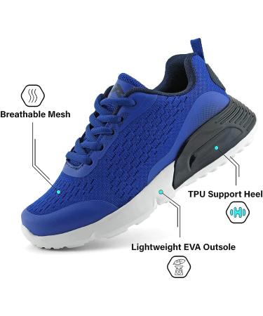 Kids Breathable Athletic Sneakers for Boys and Girls - Royal Blue/Navy Blue (Size 13 Little Kid) - Buy Online on GoSupps.com