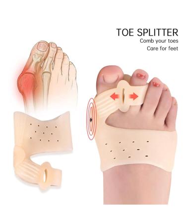 Silicone Bunion Corrector & Protector Sleeves - Hallux Valgus Splint with Brace for Foot Bone Adjustment - One Size - Buy Online on GoSupps.com