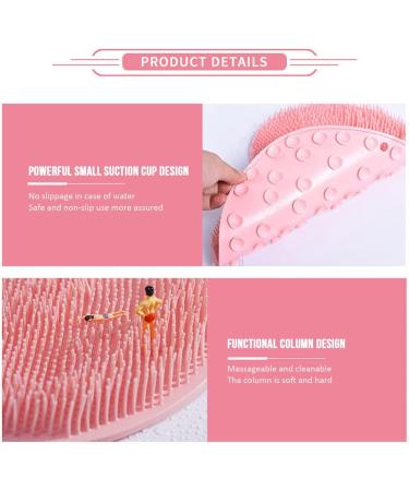 Shower Foot & Back Scrub | Non-Slip Suction Cup Massage Pad & Brush - Peel Dead Skin Clean Bathroom - Orange - Buy Online on GoSupps.com