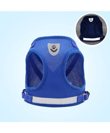 Meioro Reflective Dog Harness & Leash Set - Soft Padded Adjustable Vest for Small & Medium Dogs - Blue Size M (Breast 35-40cm) - Buy Online on GoSupps.com
