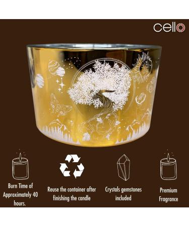 Celestial Large Scented Candle with Tigers Eye Gemstones - Ideal Astrology Gift for Men and Women - Buy Online on GoSupps.com