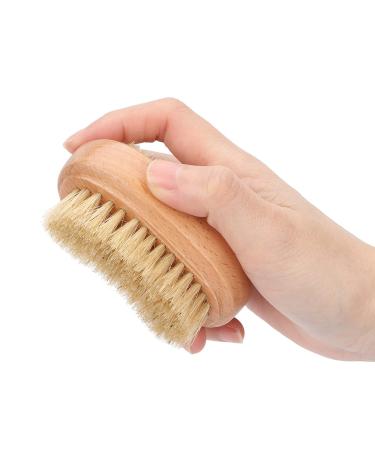 Hand and nail brush double-sided wooden nail brush made of beech wood with natural bristled hand-fingernail peeling brush nail cleaning brush toes-foot manicure pedicure accessories for men women nail
