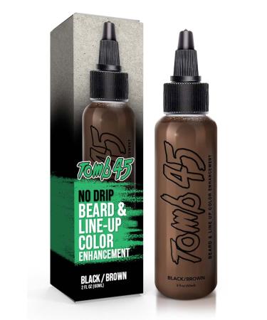 Tomb 45 NO DRIP Enhancement Color (Brown/Black) | Hair Enhancer For Beard & Lineup | Water Resistant Hairline Filler Spray | Barber Beard Liner For Thicker & Fuller Hairstyling | Men s Grooming Products Brown - Black