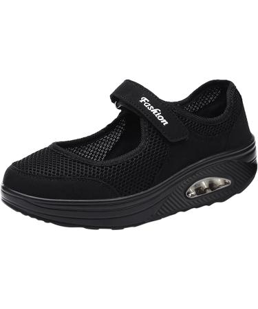 PGOJUNI Women's Orthopedic Walking Sneakers with Arch Support and Air Cushion - Black - Buy Online on GoSupps.com