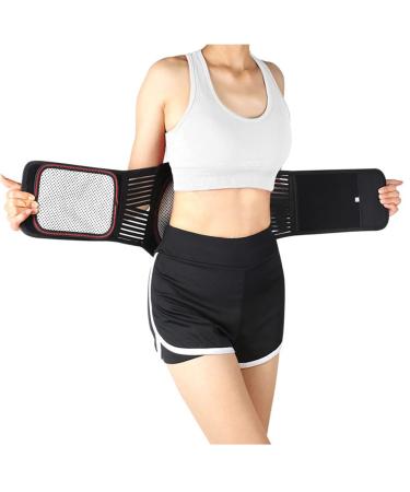 Tosoft Physiotherapy Self-warming lumbar support waist protection protection lower back support support belt for adults older decompression pain relief (color: black size: m/medium) m/medium black