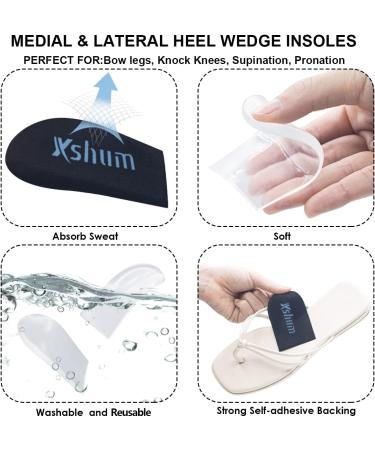 Xshum Adjustable Supination & Overpronation Insoles - Medial & Lateral Heel Cups for Foot Alignment, Knee Pain, Bow Legs, Osteoarthritis - Large Black - Buy Online on GoSupps.com