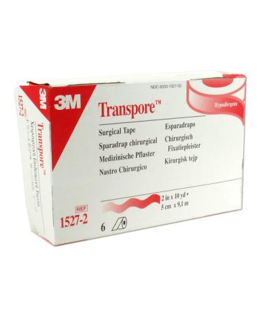 3M Transpore Tape 2 Inch By 10 Yards 6-Count