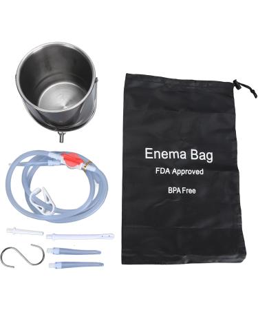 1.6L Stainless Steel Enema Bucket Kit - Rust Resistant Easy Installation Ideal for Colon Cleansing & Multiple Enema Types - Buy Internationally - Buy Online on GoSupps.com