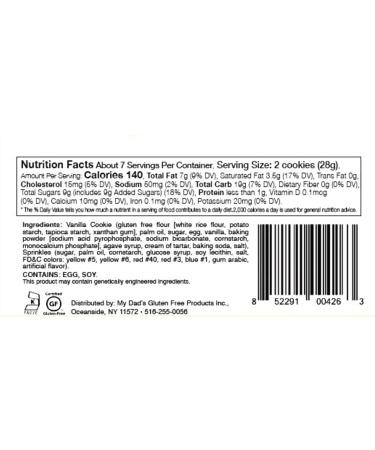 My Dad's Cookies 6oz (3-Pack) - Gluten Free, Dairy Free, Kosher, Fresh Baked Sprinkle Cookies - Buy Online on GoSupps.com