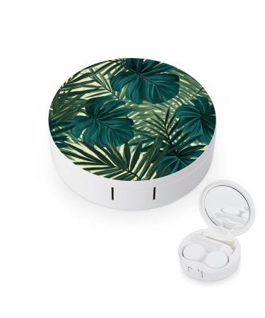 Contact Lens Case Tropical Palm Leaf Portable Travel Contact Lens Box Contact Lens Storage Box