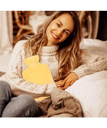2L Hot Water Bottle with Soft Cover - Rubber 2000ml Bed Warmer & Gift for Pain Relief - Yellow - Buy Online on GoSupps.com