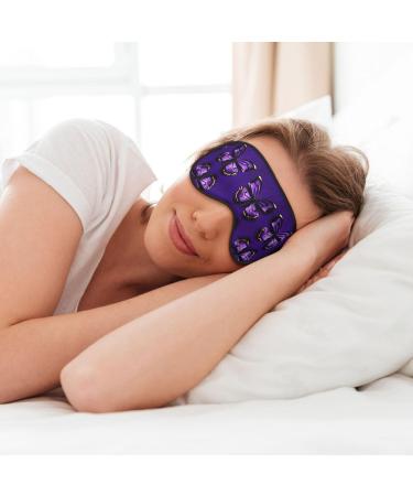 FoRes Cute Purple Butterfly Print Adjustable Sleep Eye Mask - Light Blocking Unisex for Deep Rest - Buy Online on GoSupps.com