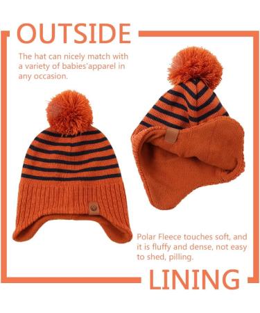 XIAOHAWANG Striped Kids Winter Beanie Hat Set - Caramel (Ages 4-8) - Buy Online on GoSupps.com