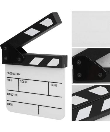 Mini Acrylic Director Clap Board with Pen - Black and White Movie Film Scene Clapperboard for Shoot Props and Home Decoration - Buy Online on GoSupps.com