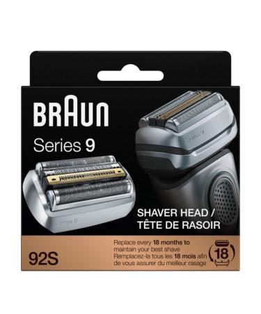 Braun Series 9 92S Electric Shaver Head Replacement Cassette, Compatible with all Series 9 Electric Razors 9290cc, 9291cc, 9370cc, 9293s, 9385cc, 9390cc, 9330s, 9296cc