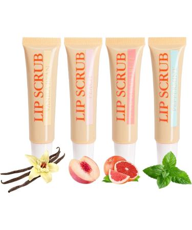 Exfoliant et hydratant pour les l vres b ton de gommage pour les l vres Exfoliant pour les l vres Exfoliant pour les l vres Hydratant | Ensemble de gommages l vres 4X produits de soins pour les l  - Buy Online on GoSupps.com