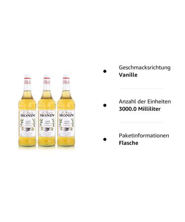 Shop Monin Vanilla Syrup 1.0L 3-Pack - Premium Flavor for Your Beverages | International Shipping Available - Buy Online on GoSupps.com