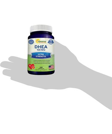 DHEA 100mg Max Strength 200 Capsules - Hormone Balance for Women & Men - Natural Supplement for Metabolism, Libido, Brain, Immune Function & Energy - Buy Online on GoSupps.com