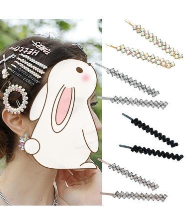 Crystal Rhinestone Hair Pins - Set of 8 Pieces - Fashionable Hair Clips for Women and Girls - Bobby Pins for Elegant Hairstyles and Decorative Hair Styling - Buy Online on GoSupps.com