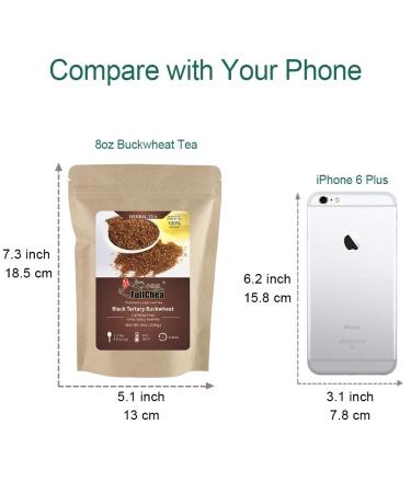 FullChea Himalayan Tartary Buckwheat Tea - 8oz - Caffeine-Free Loose Leaf Herbal Tea - Non-GMO & Gluten-Free - 100% Natural Black Roasted Buckwheat - Buy Online on GoSupps.com