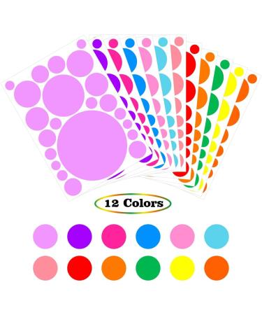 Colorful Polka Dot Wall Stickers for Kids Rooms - 264pcs, 8 Sizes, 12 Colors - Buy Online on GoSupps.com