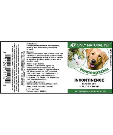 Natural Pet Incontinence Homeopathic Remedy - Bladder & Urine Control Supplement - Buy Online on GoSupps.com