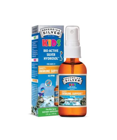 Sovereign Silver Kids Bio-Active Silver Hydrosol Daily Immune Support Spray Ages 4+ 10 PPM 2 fl oz (59 ml)