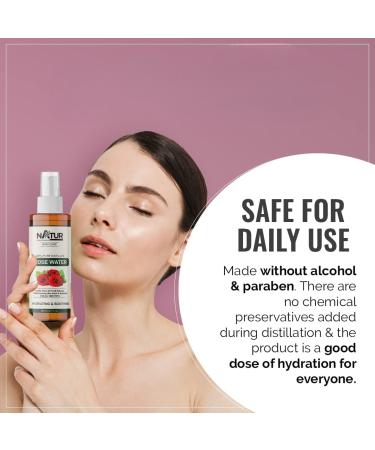 BEMT Natural Rose Water Facial Toner 200 ml Gentle Cleansing & Refreshing Mist Alcohol-Free Suitable for All Skin Types - Buy Online on GoSupps.com