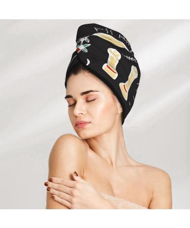 Microfiber Hair Drying Cap - Quick Drying Towel Wrap for Curly Long & Thick Hair - Soft Absorbent Hair Towel with Button - Buy Online on GoSupps.com