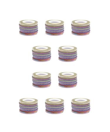 10 Set Multicolored Nail Art Striping Tape - Wide Application, Fashionable & Unique Paper Gifts - Random Color 2MM - 10Set - Buy Online on GoSupps.com