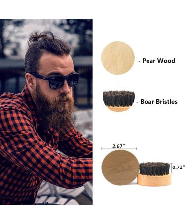 Beard Brush Natural Boar Bristle Brush Shaving brush Exfoliates Skin Helps Softening and Conditioning Itchy Beards & to Spread Balm or Oil for Growth - Styling - Adds Shine - Softness Brown - Buy Online on GoSupps.com