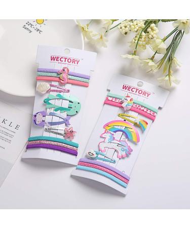 WECTORY Girl's Hair Clips & Ties - Assorted Styles 2 Packs (20Pcs) - Bright Multi Hair Accessories for Girls & Women - Buy Online on GoSupps.com