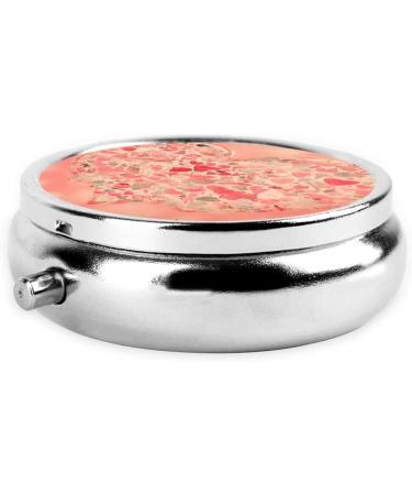 Red Heart Flowers Round Pill Box | 3 Compartment Travel Organizer | Portable Pill Storage for Wellness on the Go - Buy Online on GoSupps.com