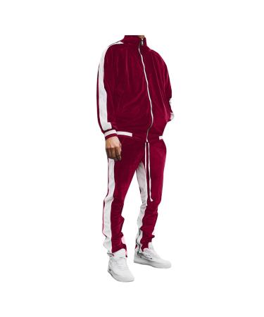 Beokeuio leisure access sport fitness gym gold -colored including sports suit men jogging suit training suit two -part jogging pants long arm sweatshirt tracksuit two -part xxl a2 red