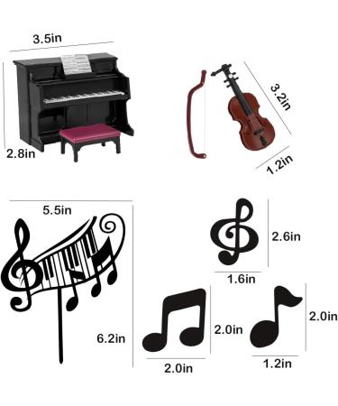 Music Cake Toppers Piano Violin Cake Decorations Set with Piano Violin Musical score Note for Music Piano Violin Themed Birthday Party (Piano Violin) - Buy Online on GoSupps.com