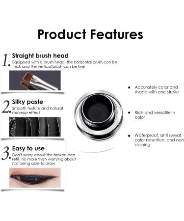 Gel Eyeliner Waterproof 2 in 1 Waterproof Smudge Proof Gel Eyeliner Set with Eye Makeup Brushes Long-Wear Gel Eyeliner for Makeup Show Date Women Girls Hersil - Buy Online on GoSupps.com