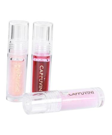 Housoutil 3pcs Lip Gloss Lip Caring Beauty Product Glitter Makeup Jelly Lipstick Moisturizing Lipstick Lip Caring Supply Travel Lip Tint Women Cosmetic Luster Girl Liquid Care