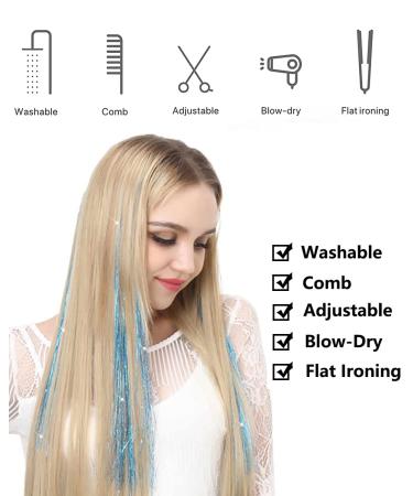 Sedfzo 47 Inch Tinsel Hair Extensions Glitter Kit - 12 Mixed Colors, 2400 Strands - Sparkling Shiny Hair Tinsel for Halloween Cosplay Parties - Buy Online on GoSupps.com