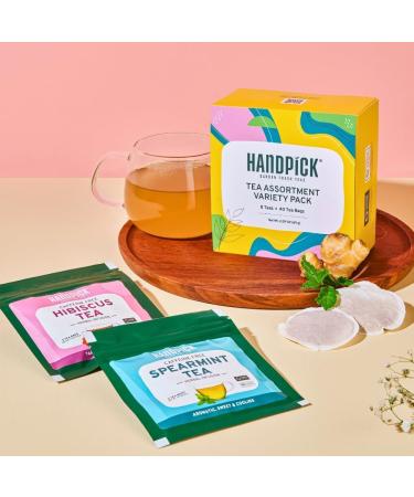 Handpick Tea Assortment Variety Pack - 40 Count - 8 Assorted Flavors - Gift Set - Buy Online on GoSupps.com
